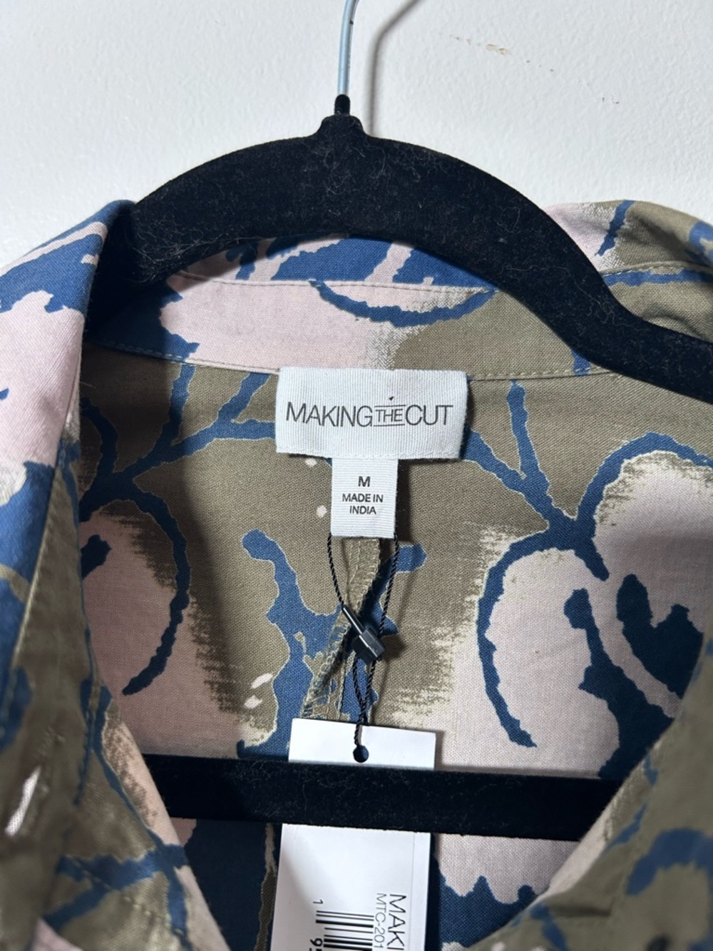 Making the Cut Viral Dress NWT SZ M Army Green & Blue Button Down Belted - Picture 7 of 9